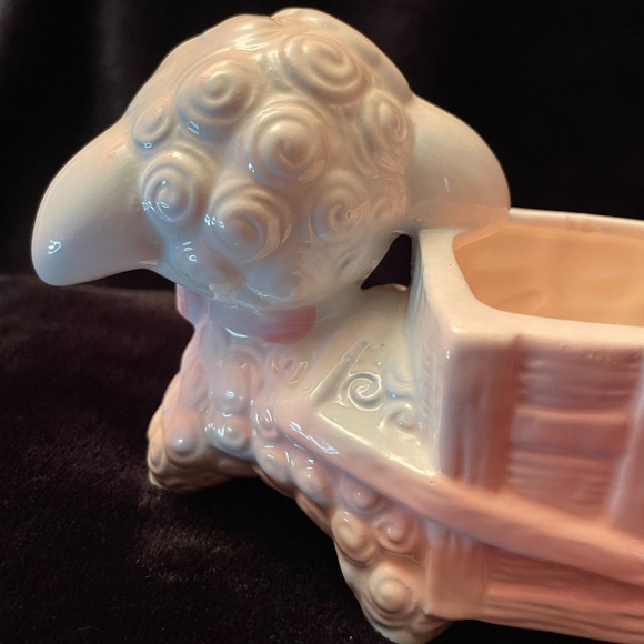 Vintage MCM Rubens Originals Los Angeles Lamb & Cart Planter made in Taiwan 9144 - Picture 6 of 15